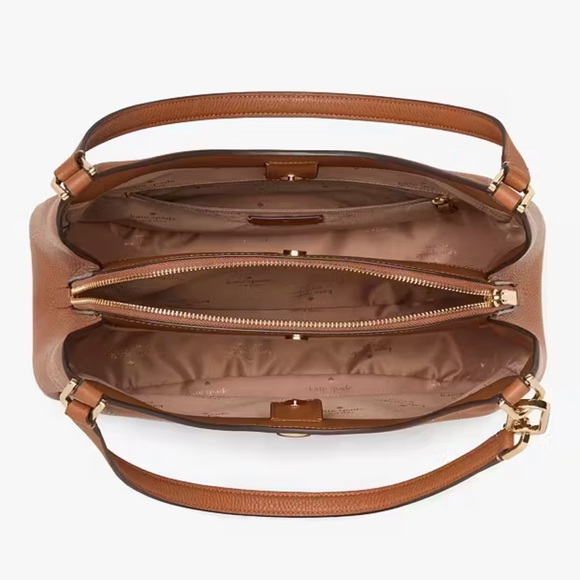 ♠️Kate Spade Kayla Large Triple Compartment Shoulder Bag, Warm Gingerbread Brown - Picture 5 of 6